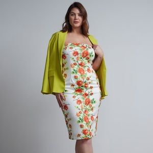 New York & company plus floral-print strapless sheath hanky dress size 2x - #29
